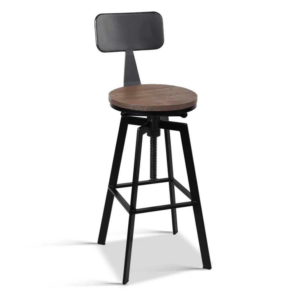 Cooper Industrial Style Metal and Wooden Rustic Bar Stool Black - Image 8