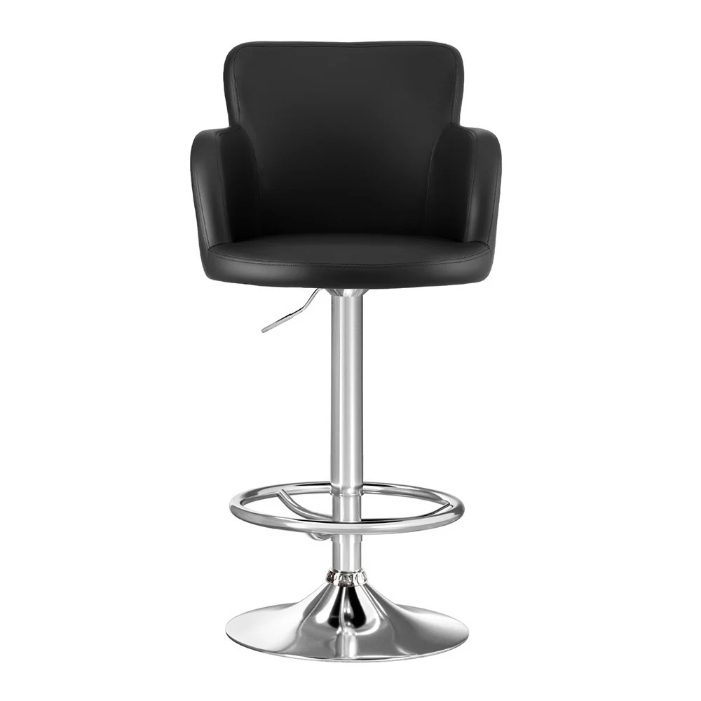 Corben Adjustable PU Leather Bar Stool - Black - Image 3
