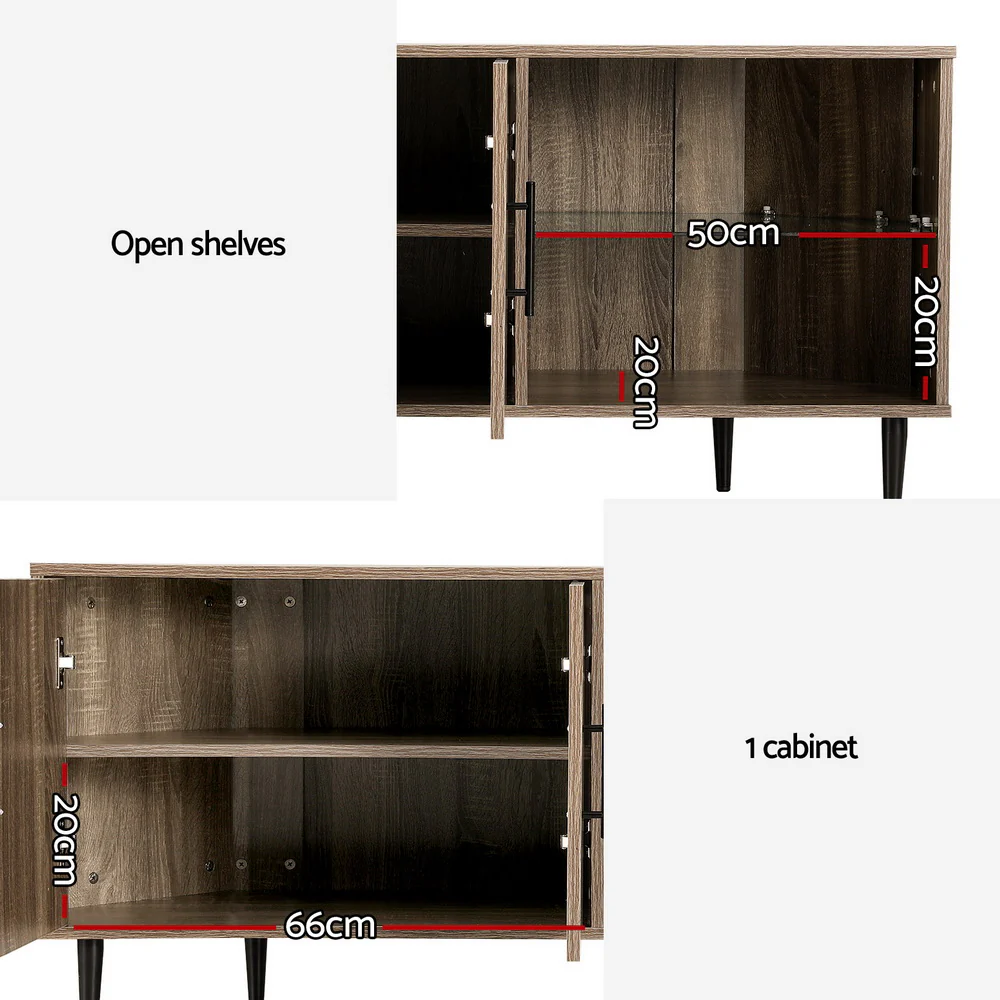 Corner Entertainment Unit Stand TV Cabinet Open Storage Shelf 120CM - Image 6