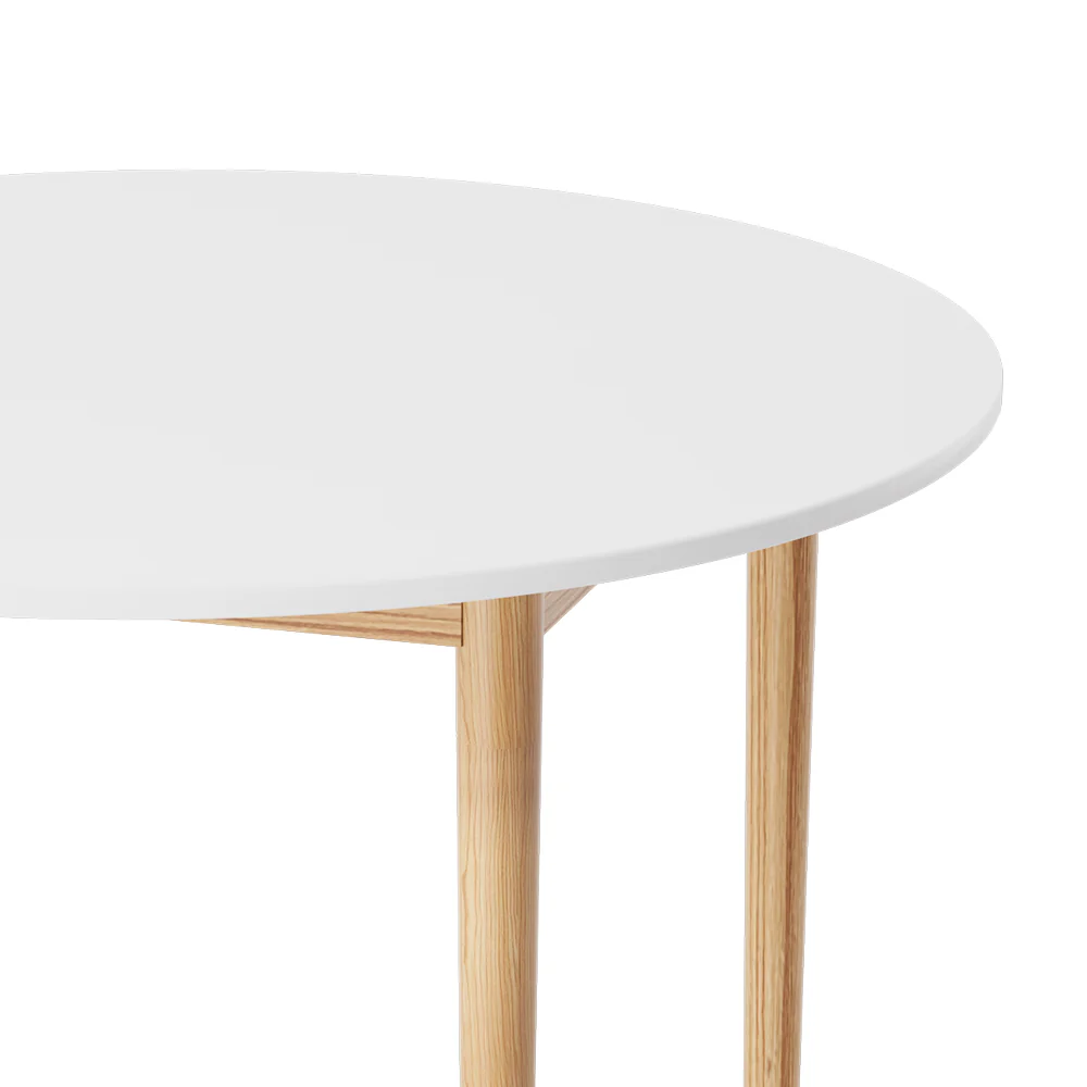 Demi Nordic Style 108cm Diameter Round Dining Table White - Image 3