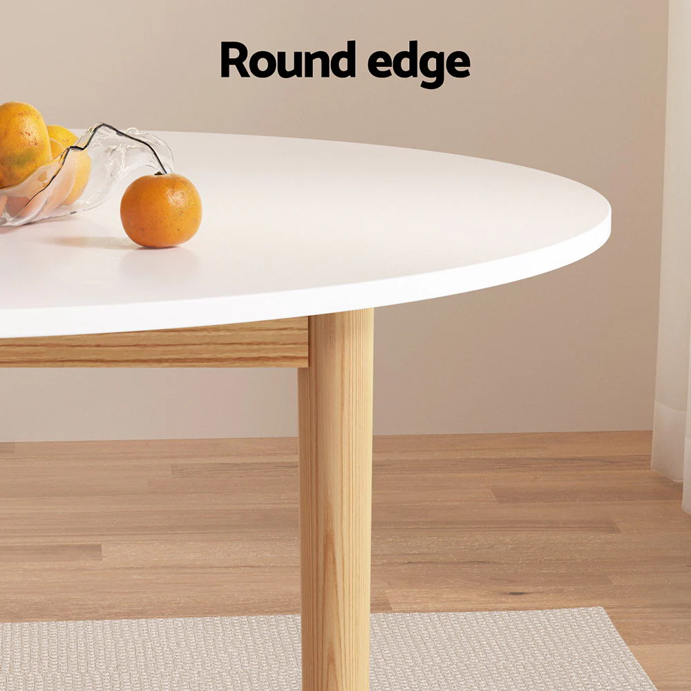 Demi Nordic Style 108cm Diameter Round Dining Table White - Image 5