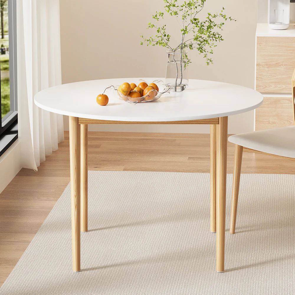 Demi Nordic Style 108cm Diameter Round Dining Table White - Image 7
