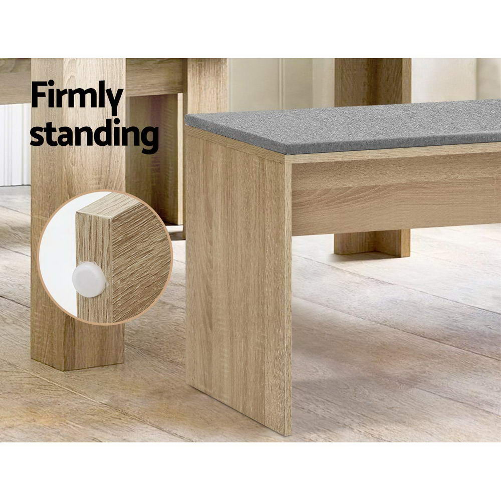 Dining Bench NATU Upholstery Seat Stool Chair Cushion Kitchen Furniture Oak 90cm - Image 5
