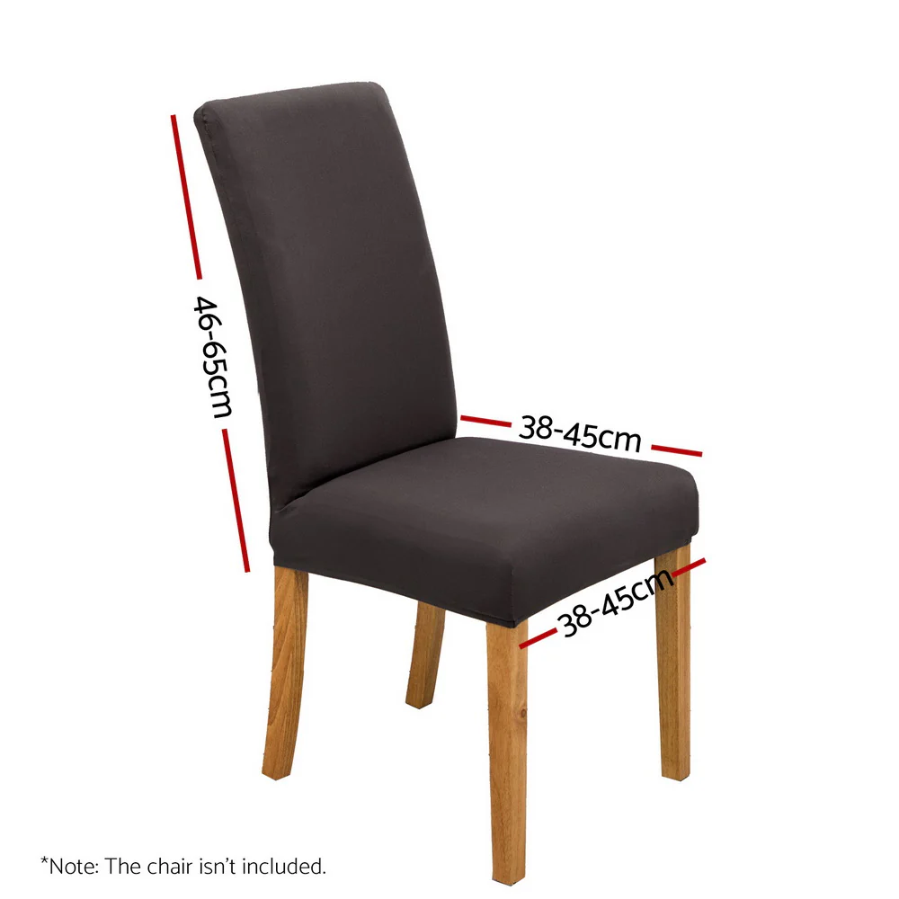 Dining Chair Covers 4x Slipcovers Spandex Stretch Banquet Party Dark Grey - Image 2