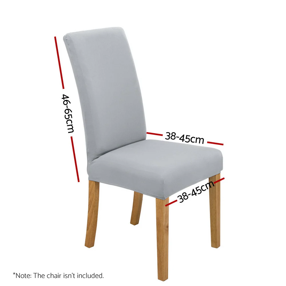 Dining Chair Covers 6x Slipcovers Spandex Stretch Banquet Wedding Grey - Image 2
