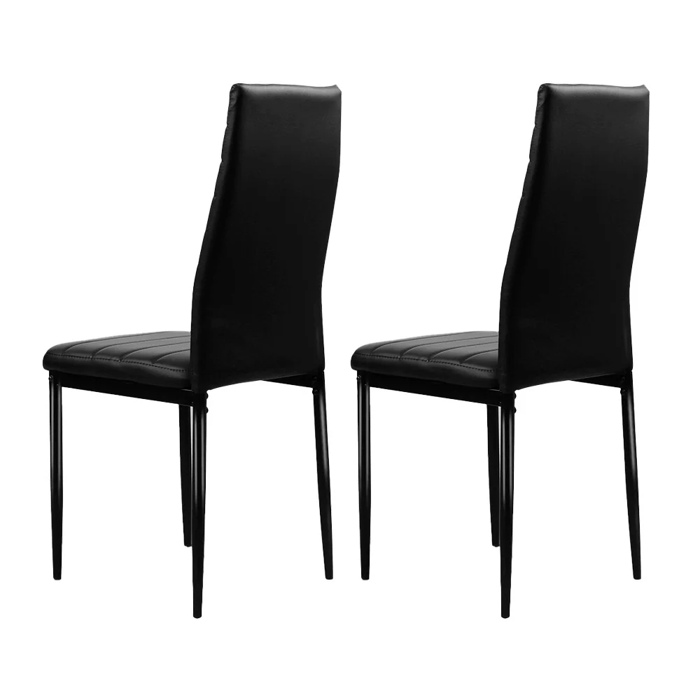 Dining Chairs Black PU Leather Set of 4 Astra - Image 3