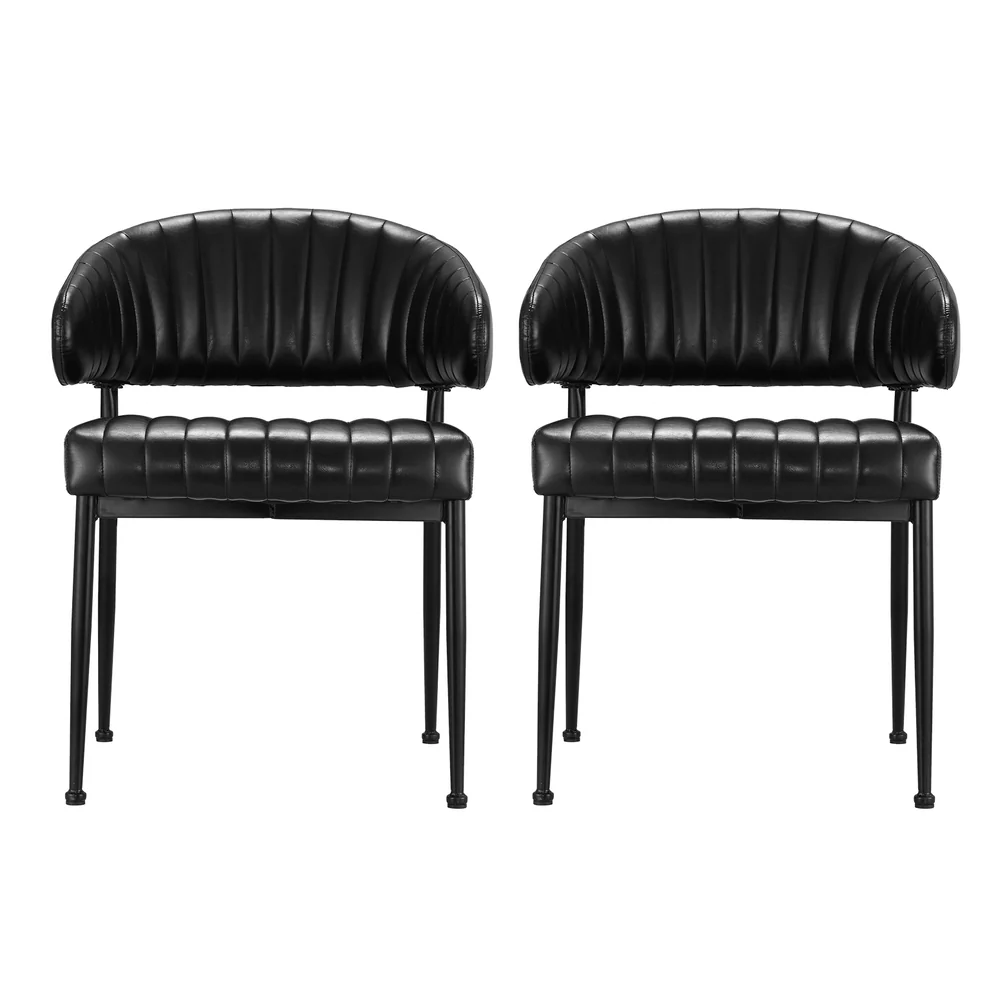 Dining Chairs Black PU Leather Yolanda - Image 3