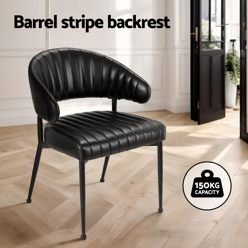 Dining Chairs Black PU Leather Yolanda - Image 4