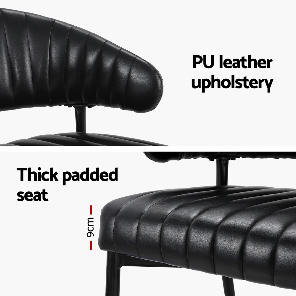 Dining Chairs Black PU Leather Yolanda - Image 5