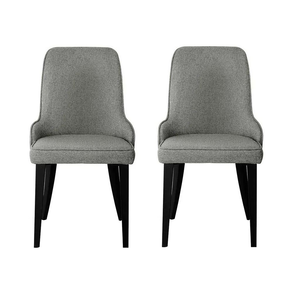 Dining Chairs Fabric Grey Set of 2 Domus - Image 3