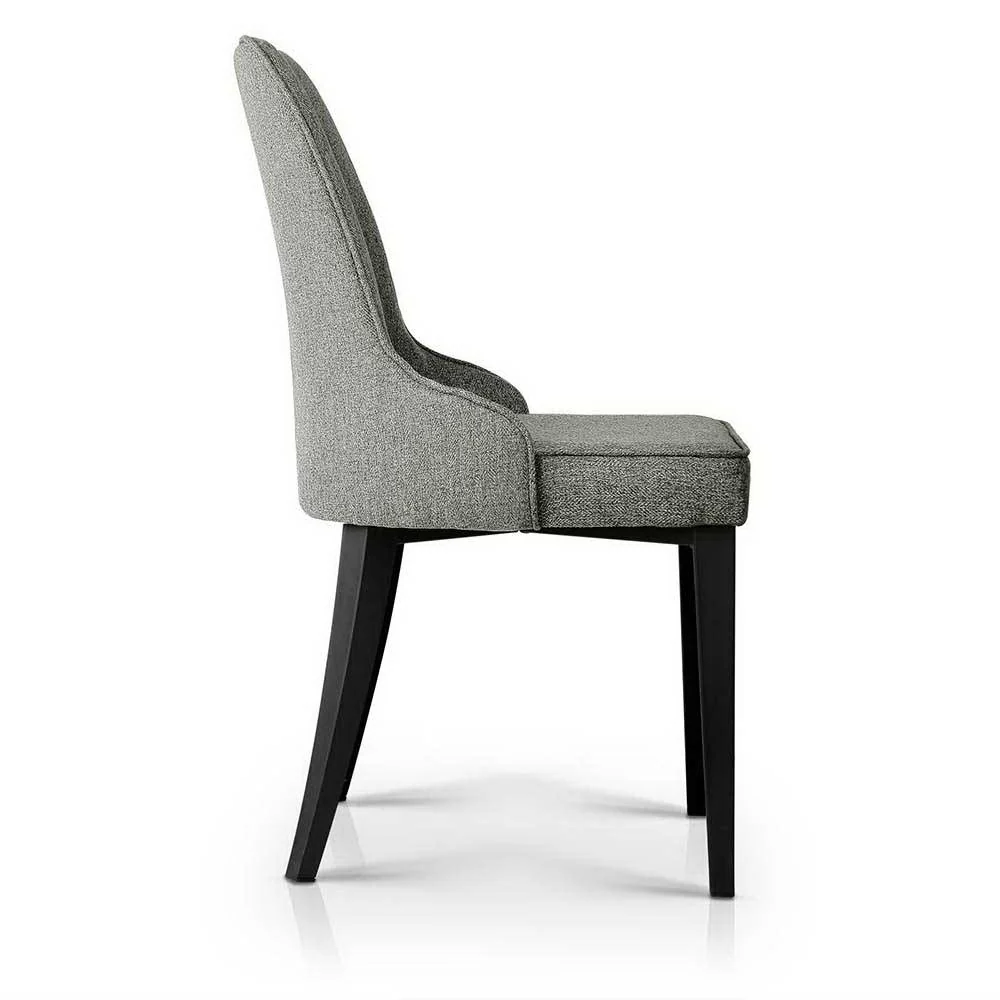 Dining Chairs Fabric Grey Set of 2 Domus - Image 4