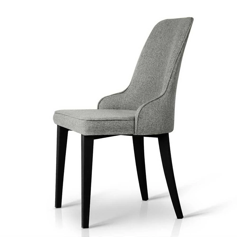 Dining Chairs Fabric Grey Set of 2 Domus - Image 5