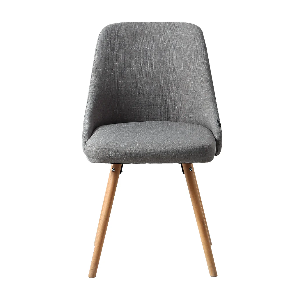 Dining Chairs Fabric Grey Set of 2 Kalmar - Image 3