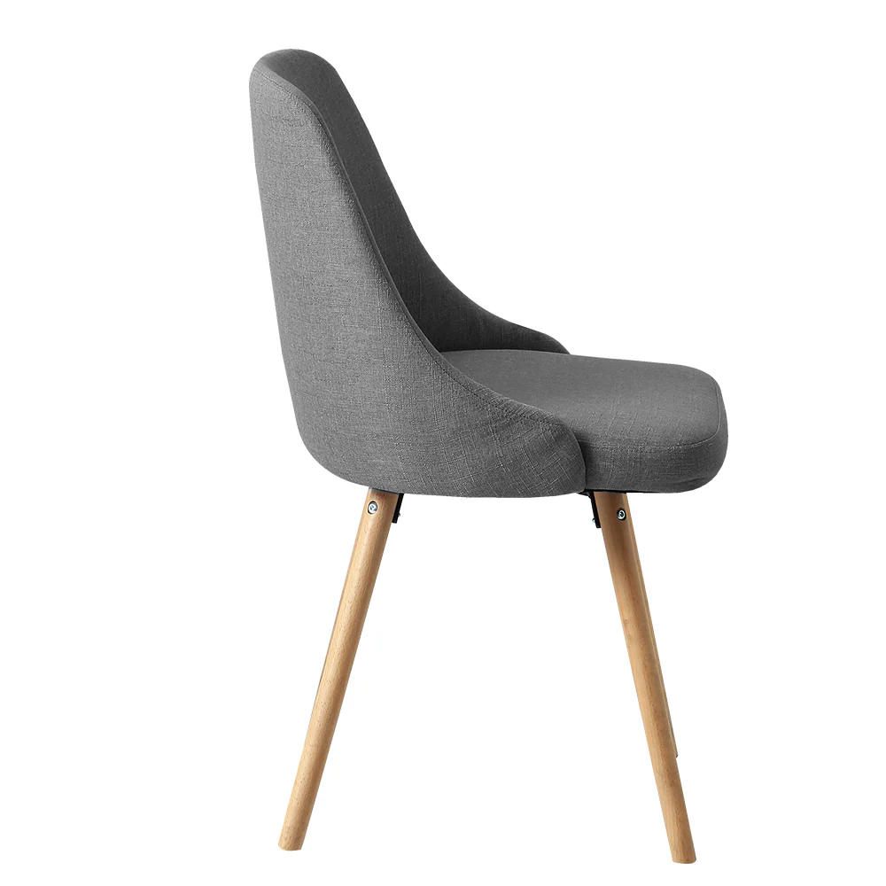 Dining Chairs Fabric Grey Set of 2 Kalmar - Image 4