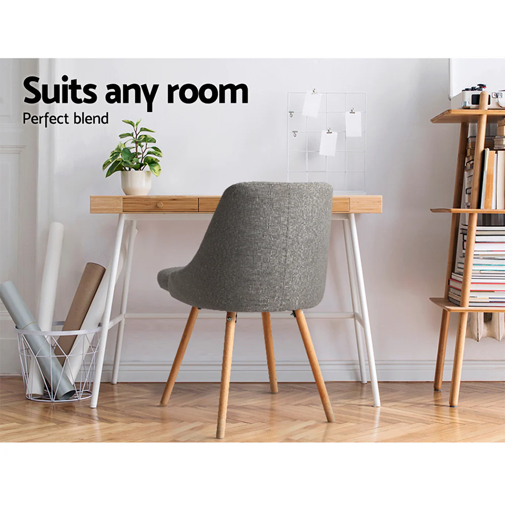 Dining Chairs Fabric Grey Set of 2 Kalmar - Image 7