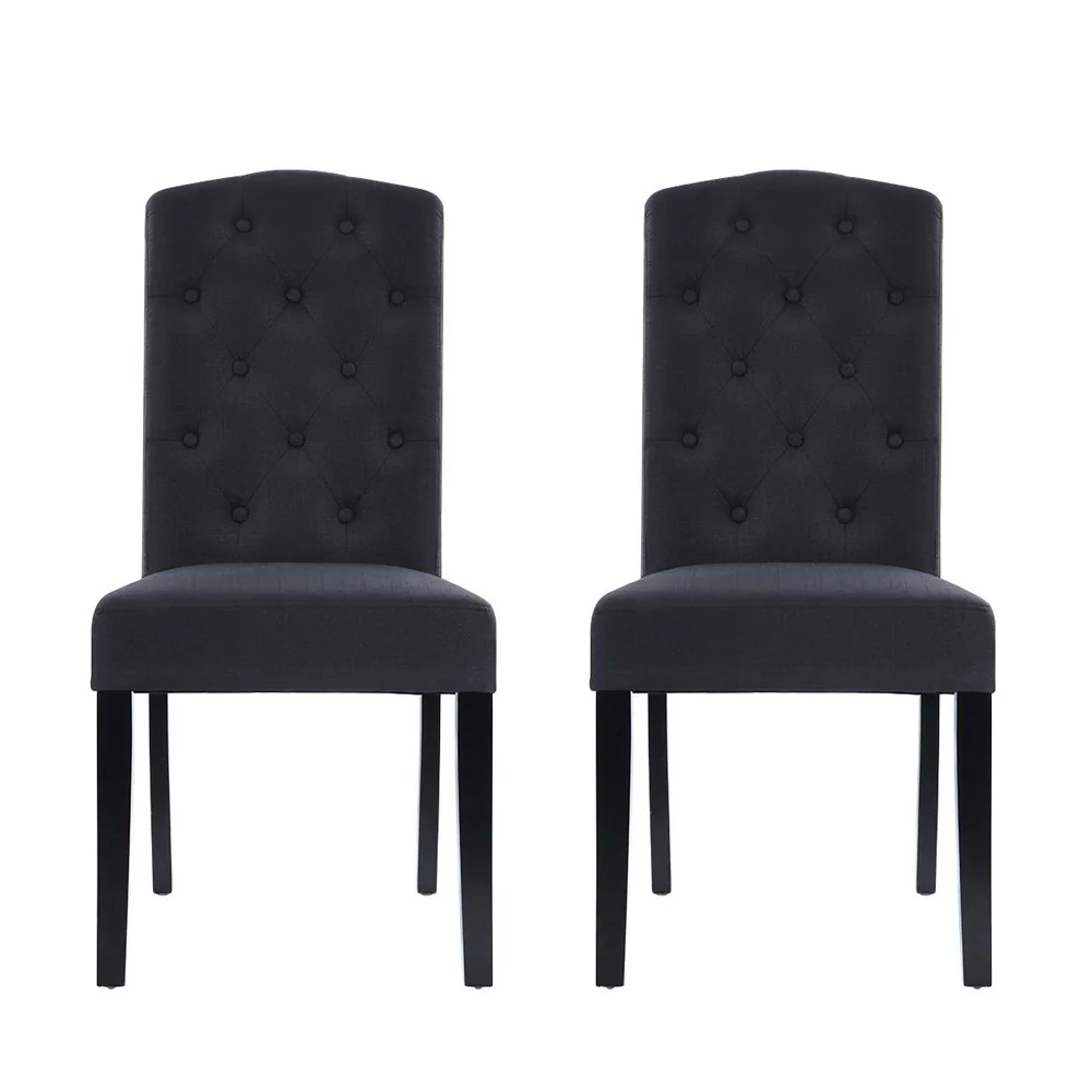 Dining Chairs Grey Fabric Set of 2 Dansk - Image 3