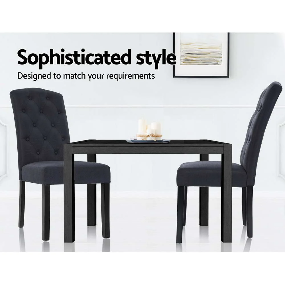 Dining Chairs Grey Fabric Set of 2 Dansk - Image 5