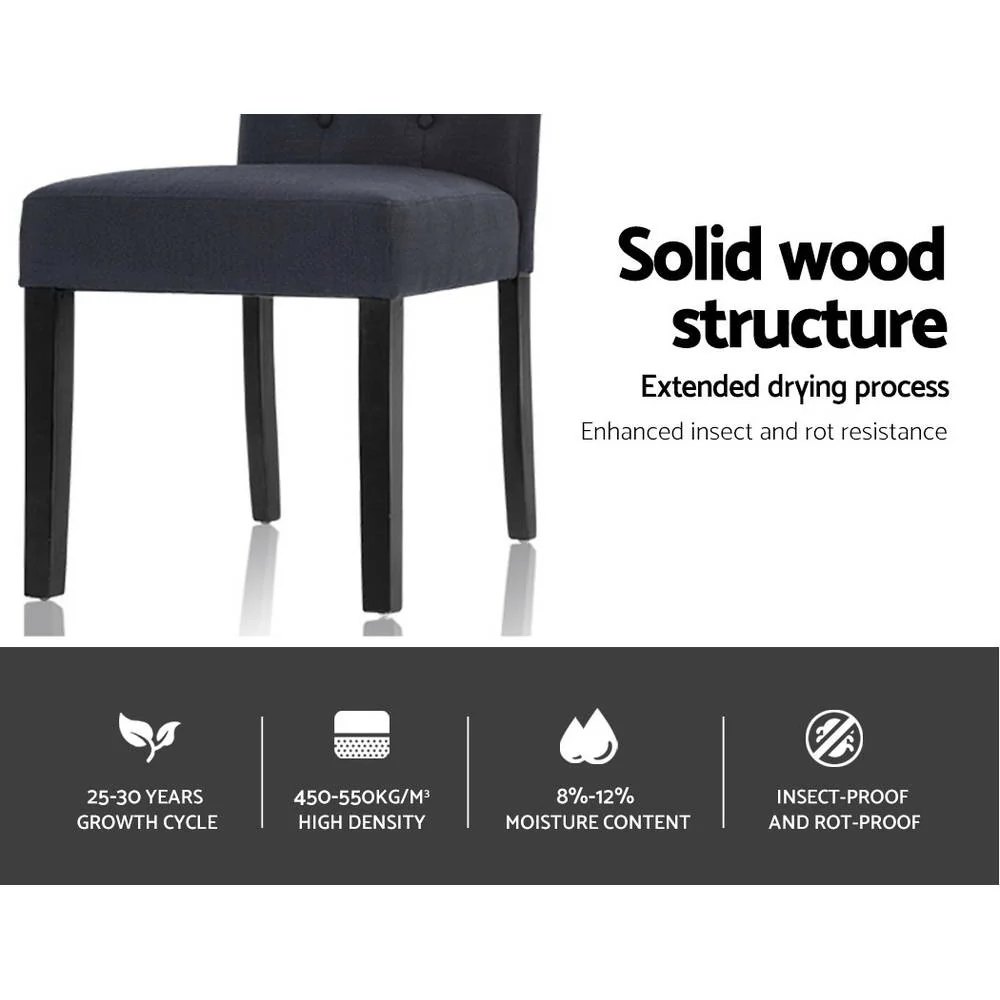 Dining Chairs Grey Fabric Set of 2 Dansk - Image 6