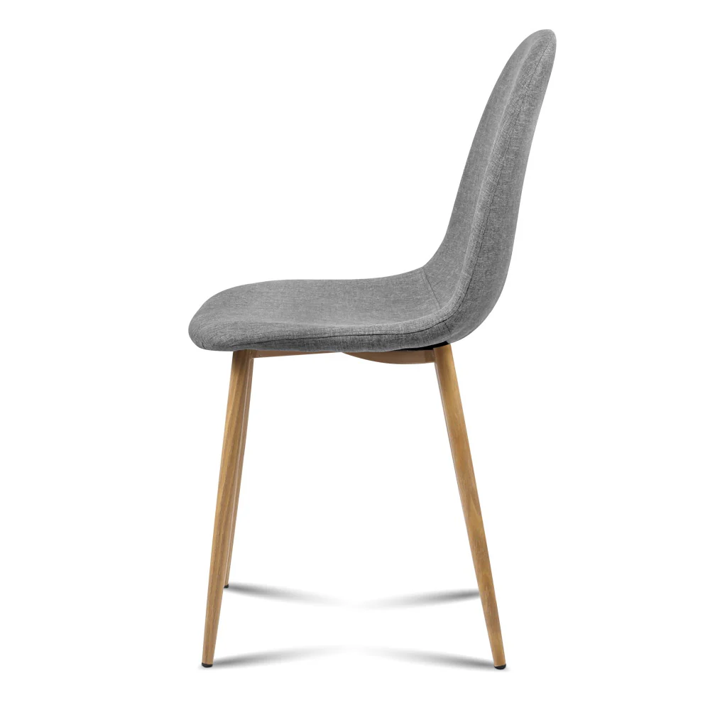 Dining Chairs Grey Fabric Set of 4 Nova - Image 4