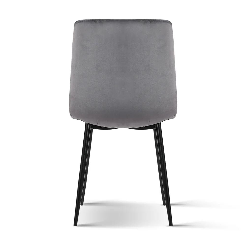 Dining Chairs Grey Velvet Set of 4 Lindsay - Image 5