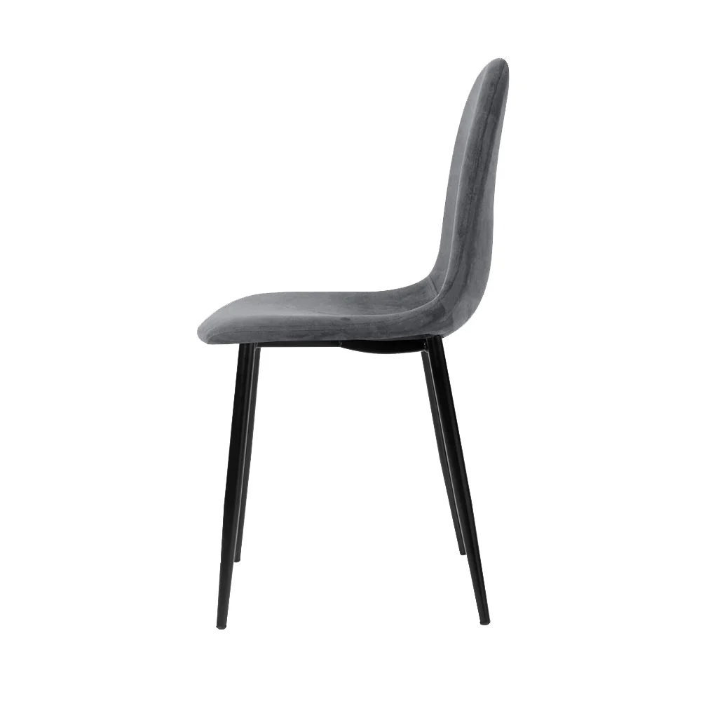 Dining Chairs Grey Velvet Set of 4 Nova - Image 4