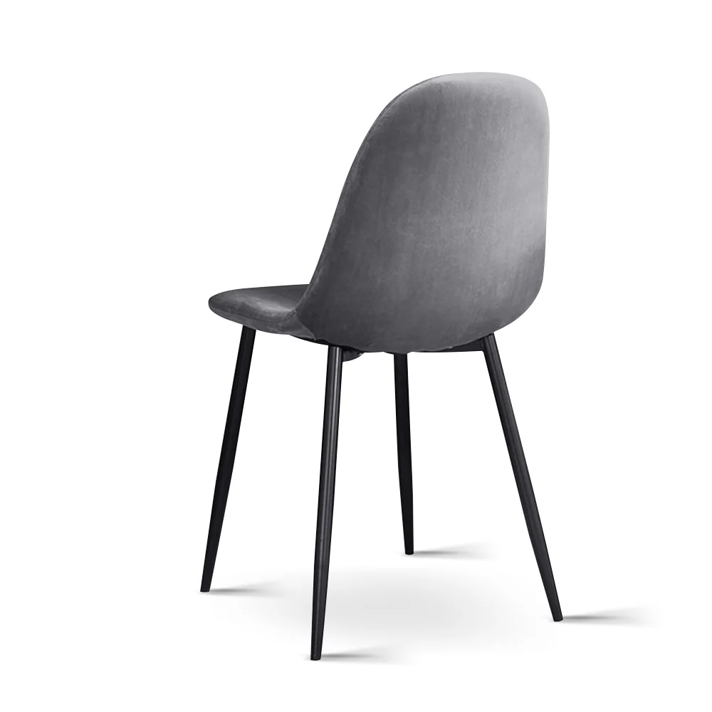Dining Chairs Grey Velvet Set of 4 Nova - Image 5