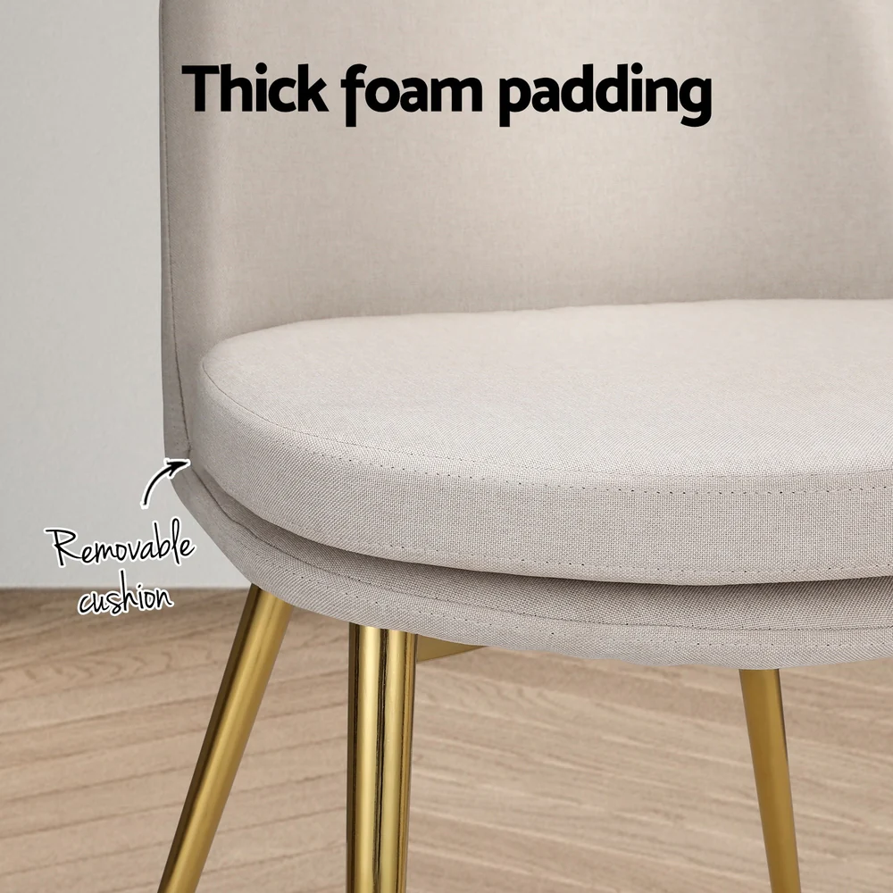 Dining Chairs High-back Beige Set of 2 Sunnie - Image 6