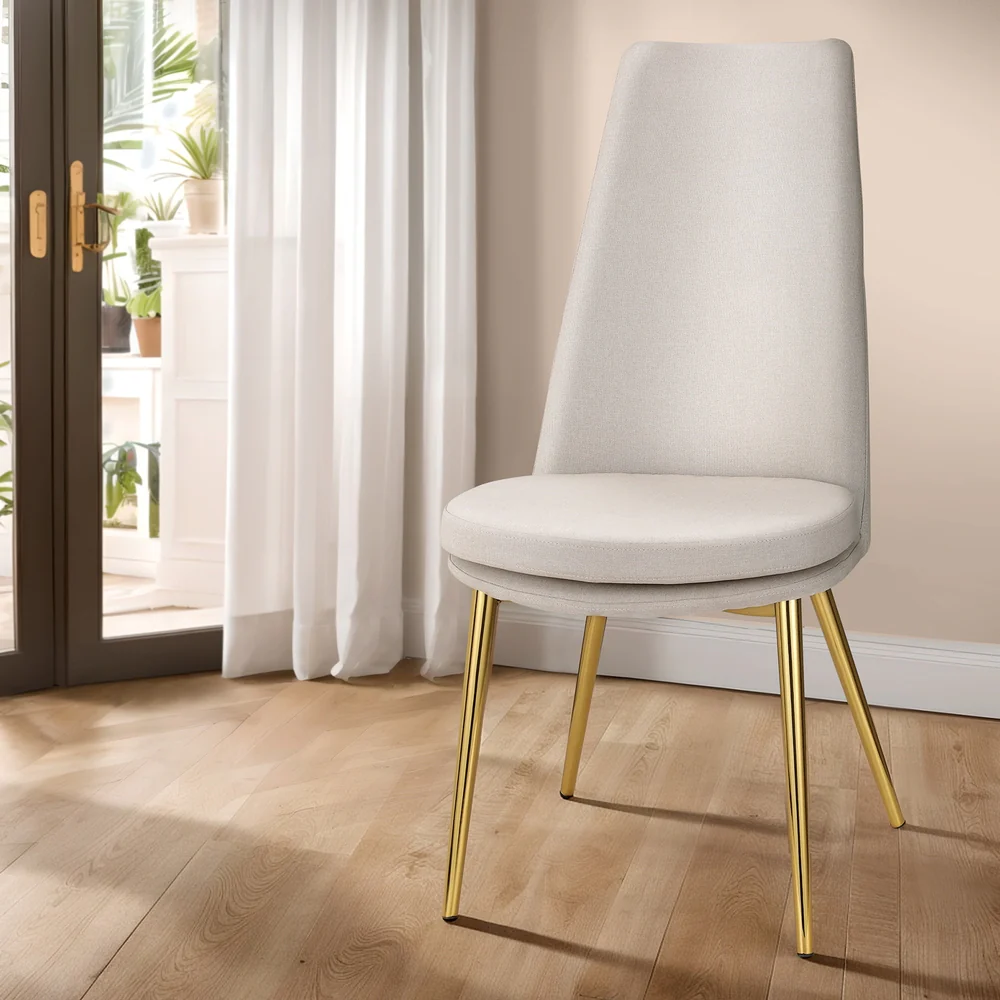 Dining Chairs High-back Beige Set of 2 Sunnie - Image 7