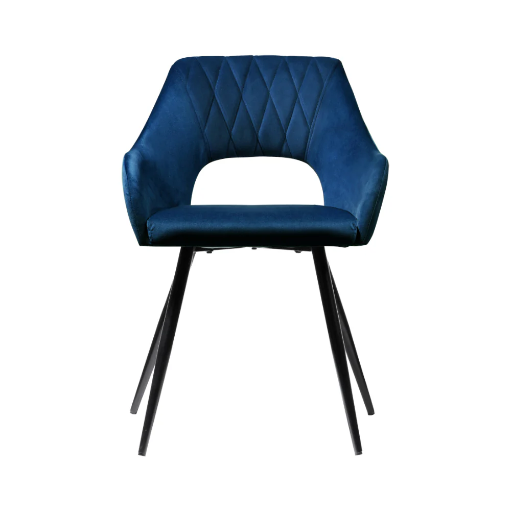 Dining Chairs Set of 2 Blue Velvet Caitlee - Image 3