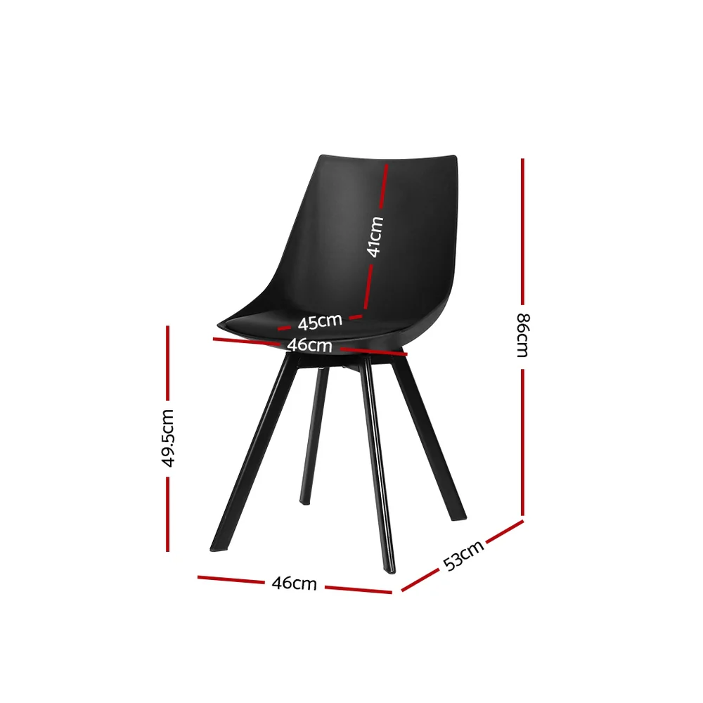 Dining Chairs Set of 2 PU leather Black Lylette - Image 2