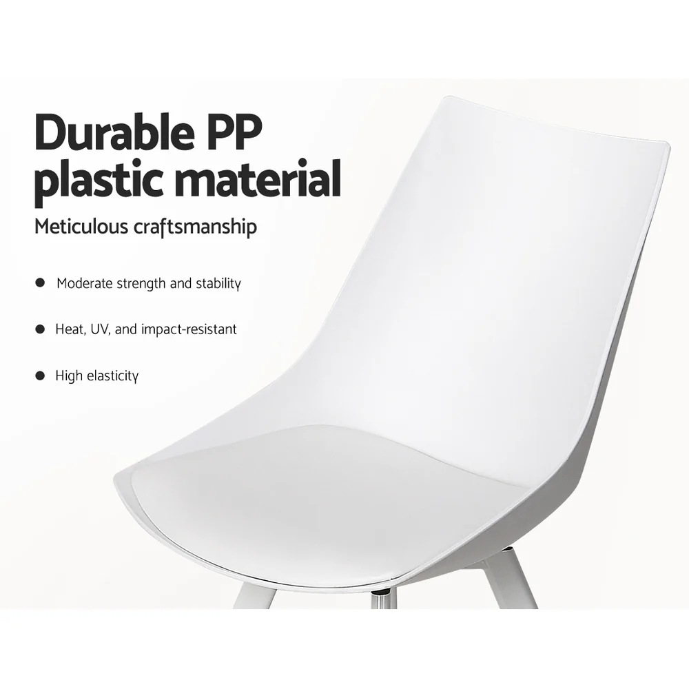 Dining Chairs Set of 2 PU leather White Lylette - Image 11