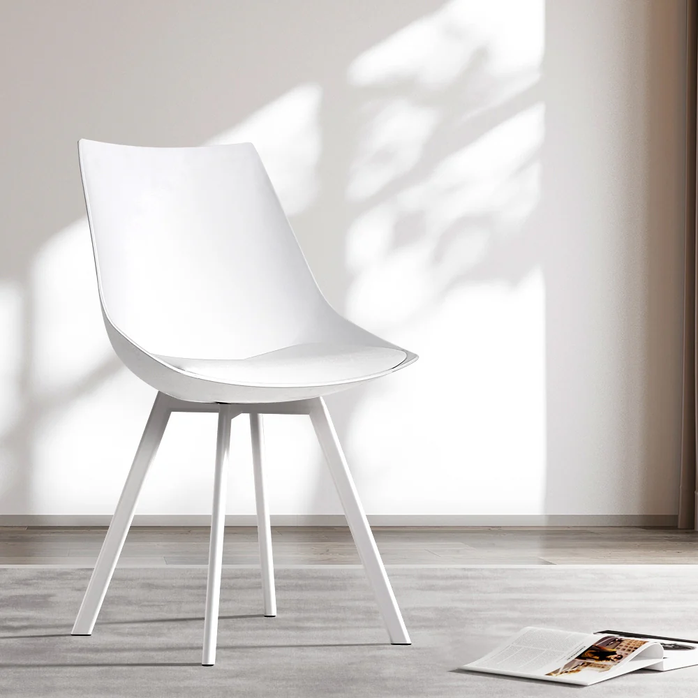 Dining Chairs Set of 2 PU leather White Lylette - Image 15
