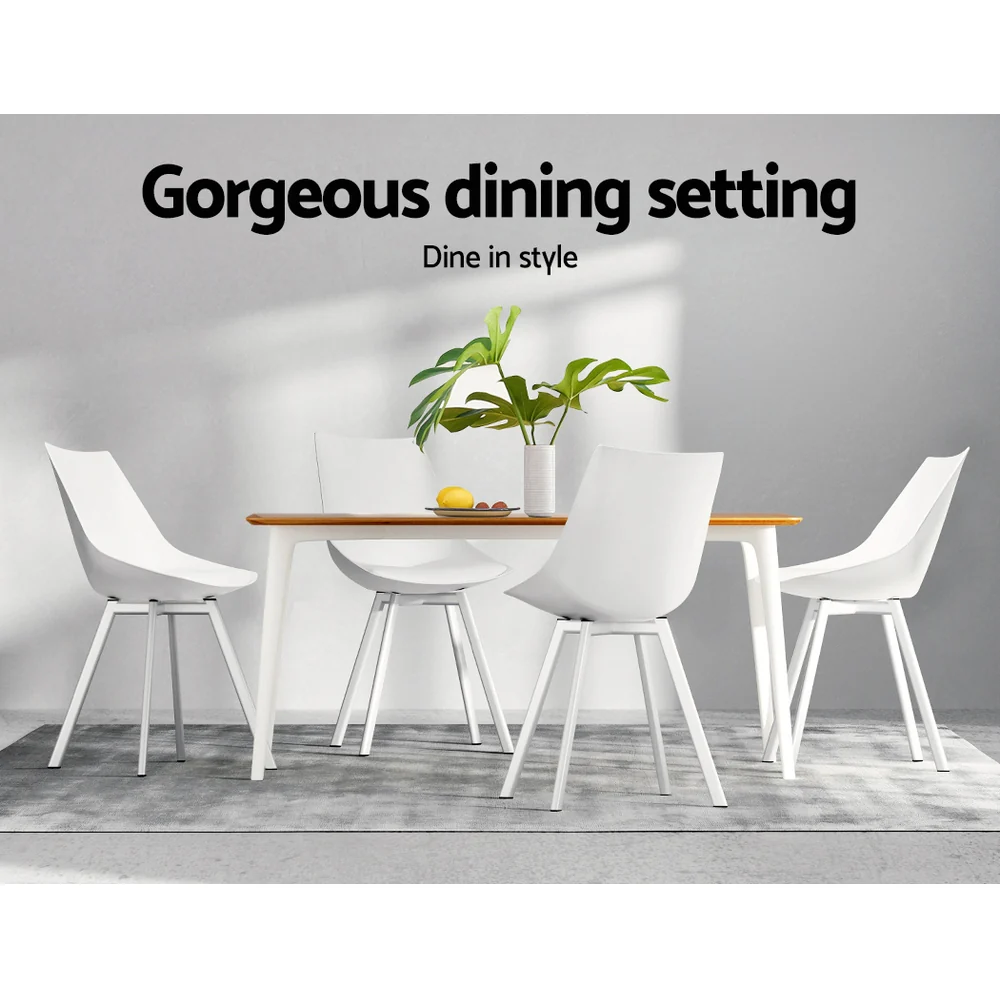 Dining Chairs Set of 2 PU leather White Lylette - Image 8