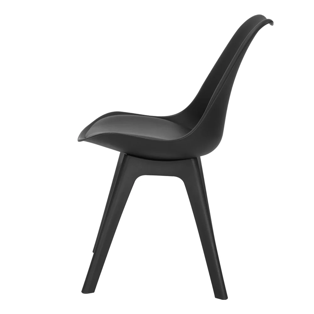 Dining Chairs Set of 4 Black Leather Luna - Image 3