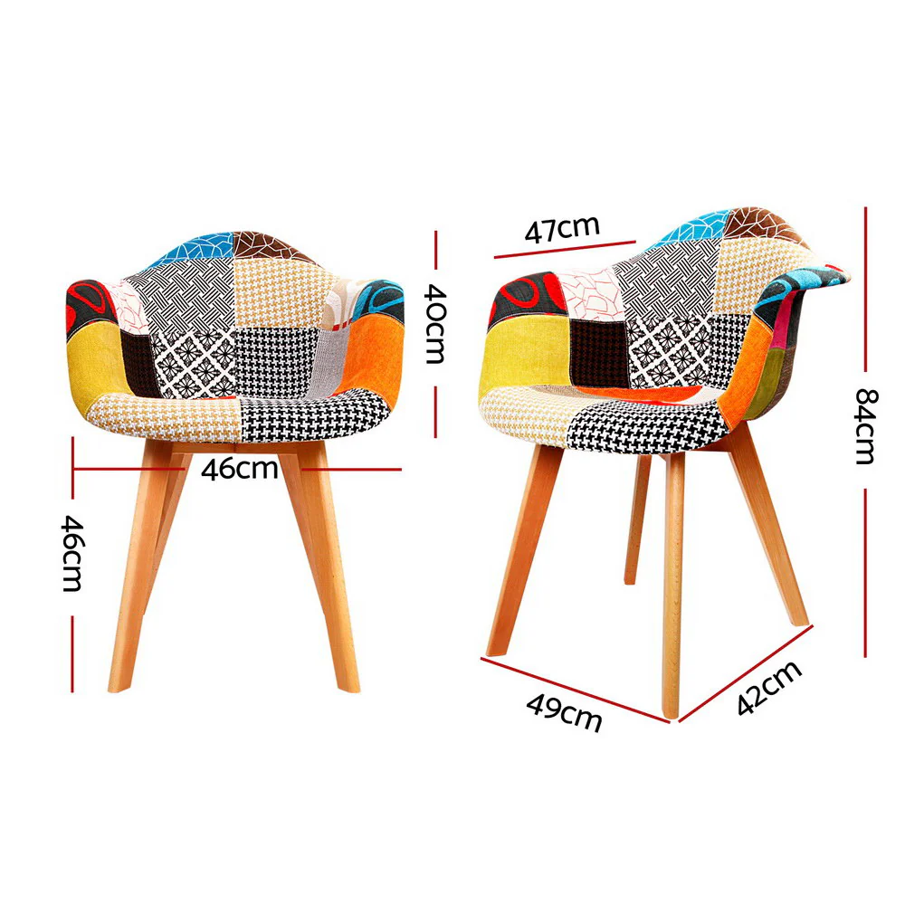 Dining Chairs Set of 4 Fabric Retro Replica DSW - Image 2