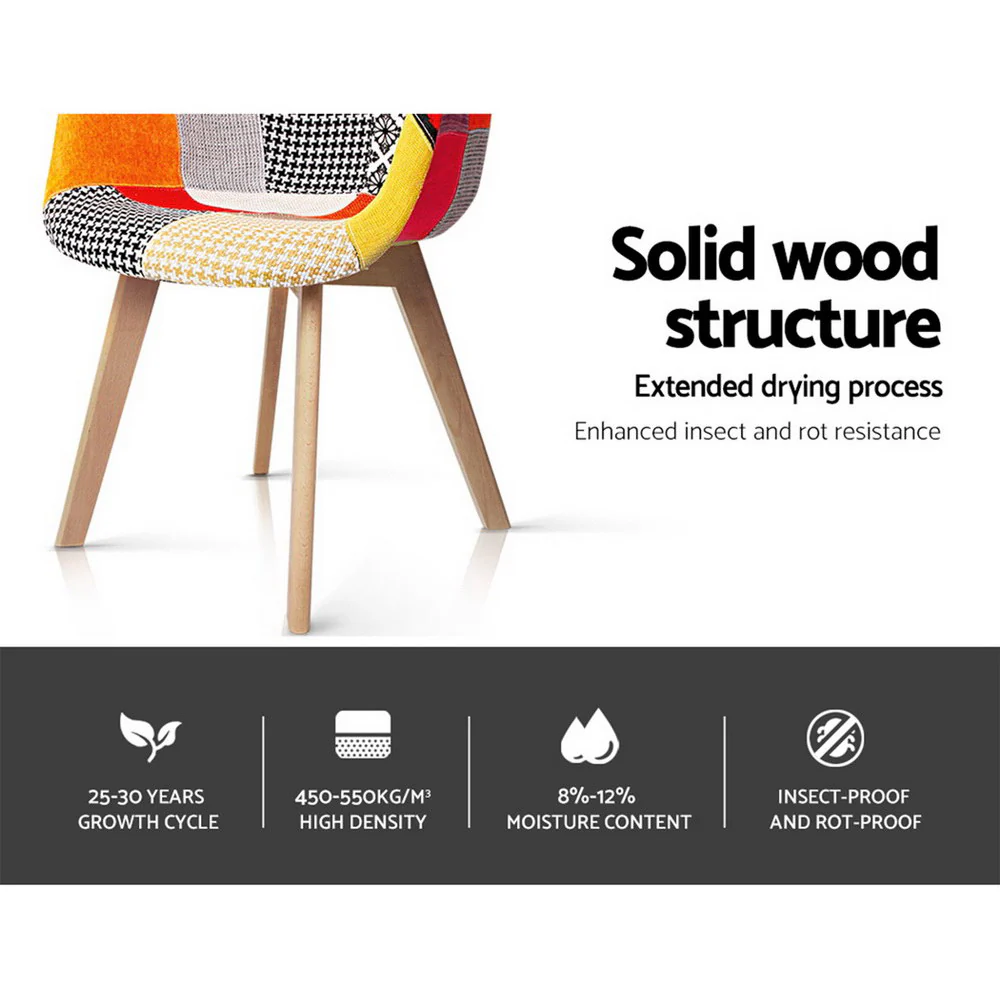 Dining Chairs Set of 4 Fabric Retro Replica DSW - Image 7