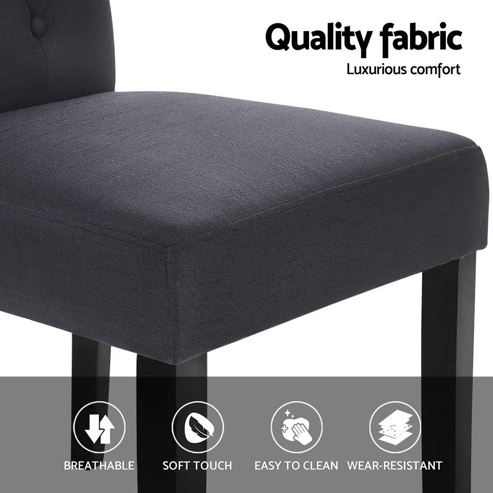 Dining Chairs Set of 4 Linen Parsons Chair Dark Grey - Image 6