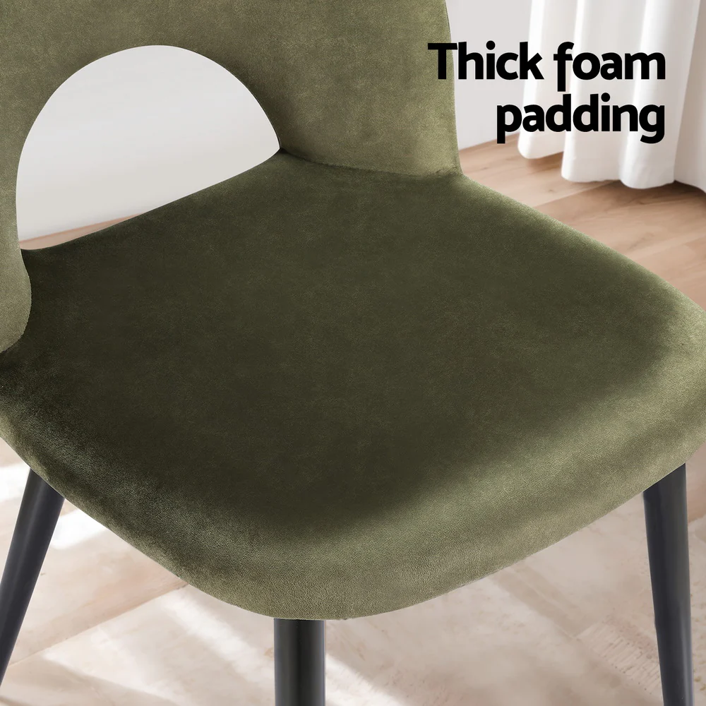 Dining Chairs Set of 4 Velvet Hollow Green - Image 6