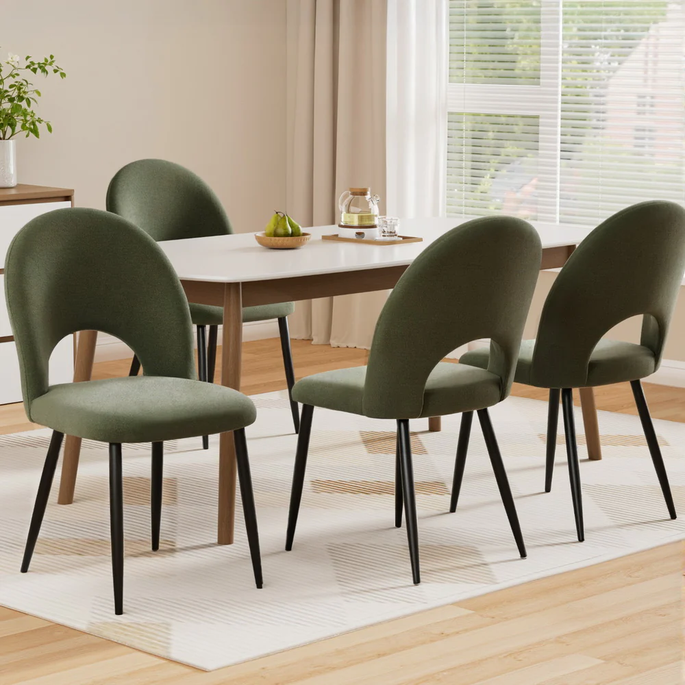 Dining Chairs Set of 4 Velvet Hollow Green - Image 7