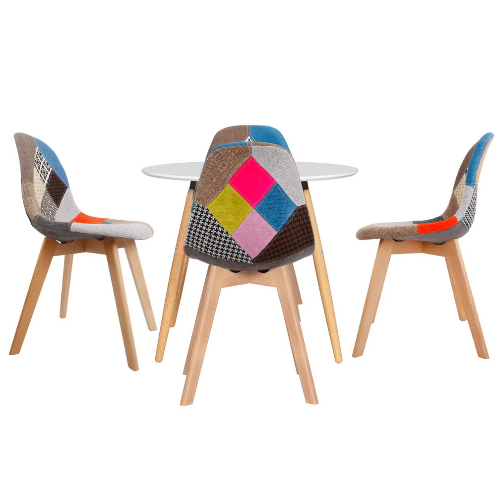 Dining Table and 4 Chairs Set DSW White - Image 3