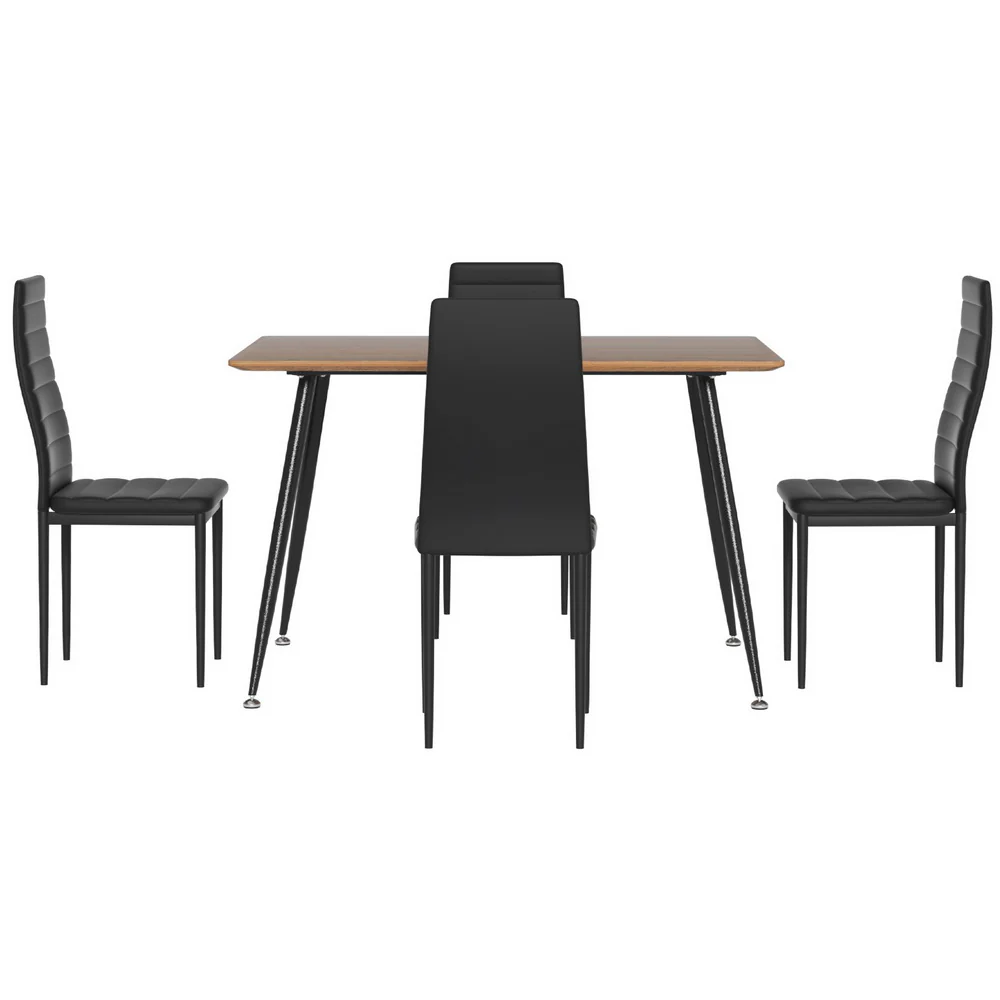 Dining Table and 4 Chairs Set Rectangle Metal - Image 3
