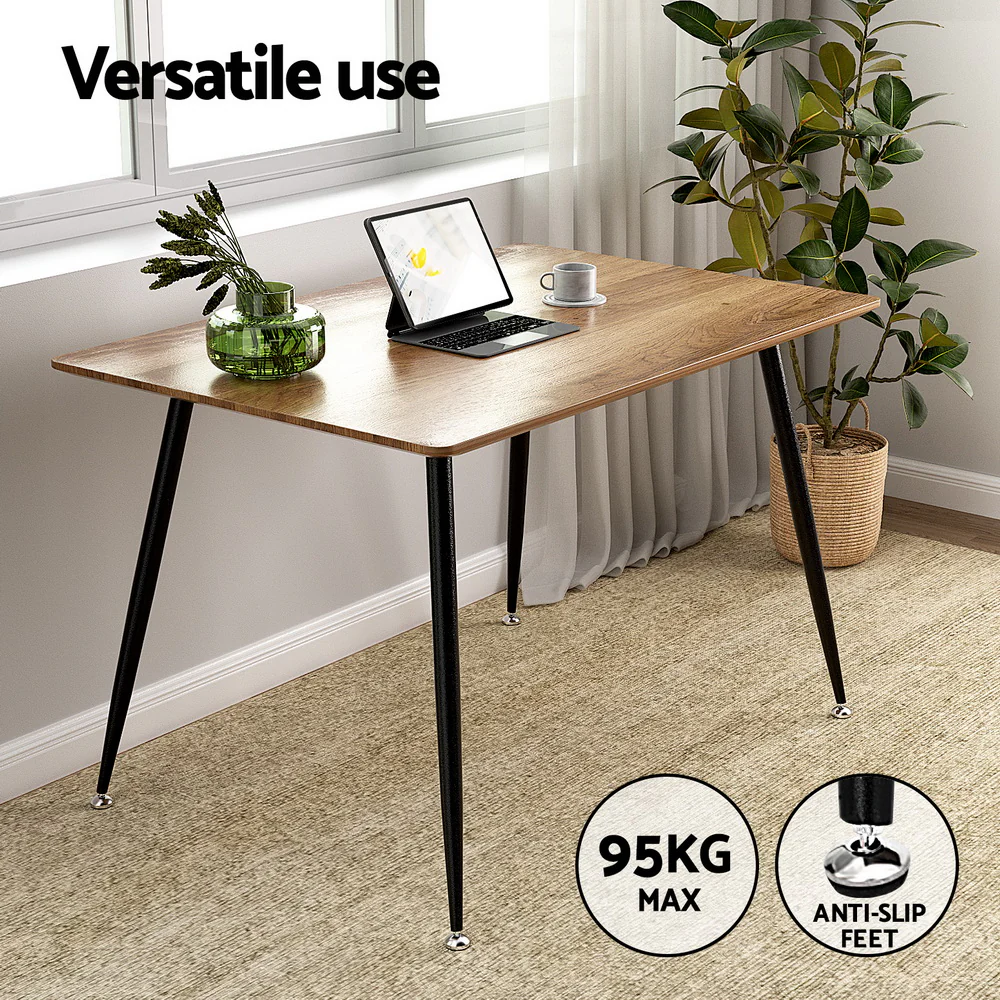 Dining Table and 4 Chairs Set Rectangle Metal - Image 4