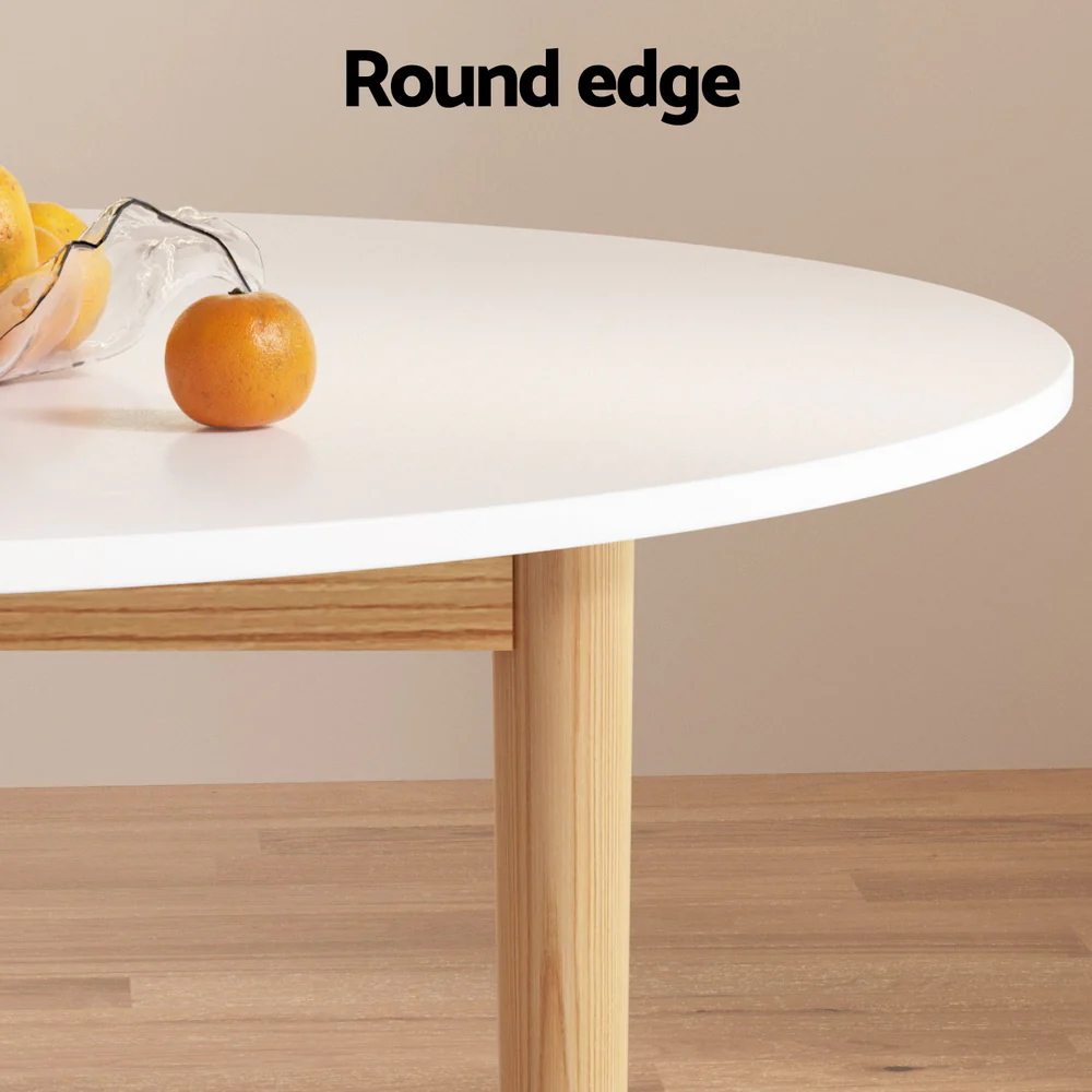 Dining Table and 4 Chairs Set White Grey - Image 4