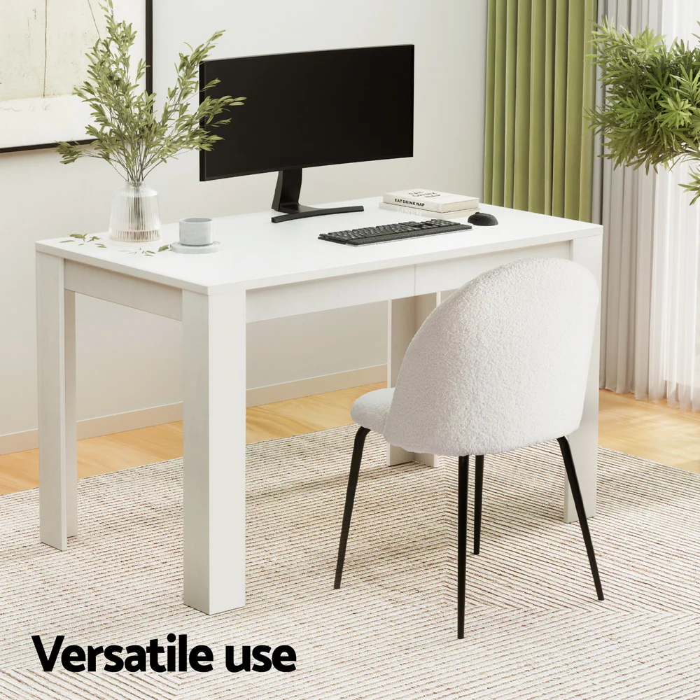 Dining Table and 4 Chairs Set White Sherpa - Image 4