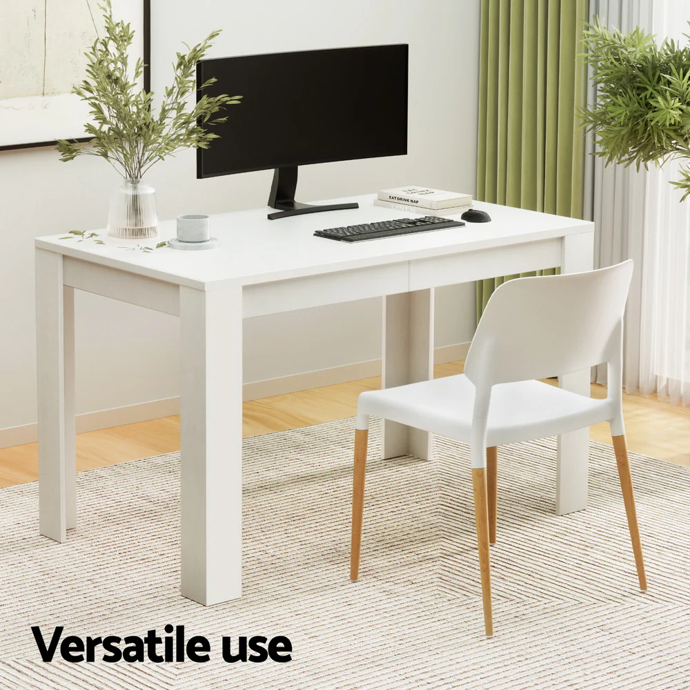 Dining Table and 4 Chairs Set White Wood - Image 4