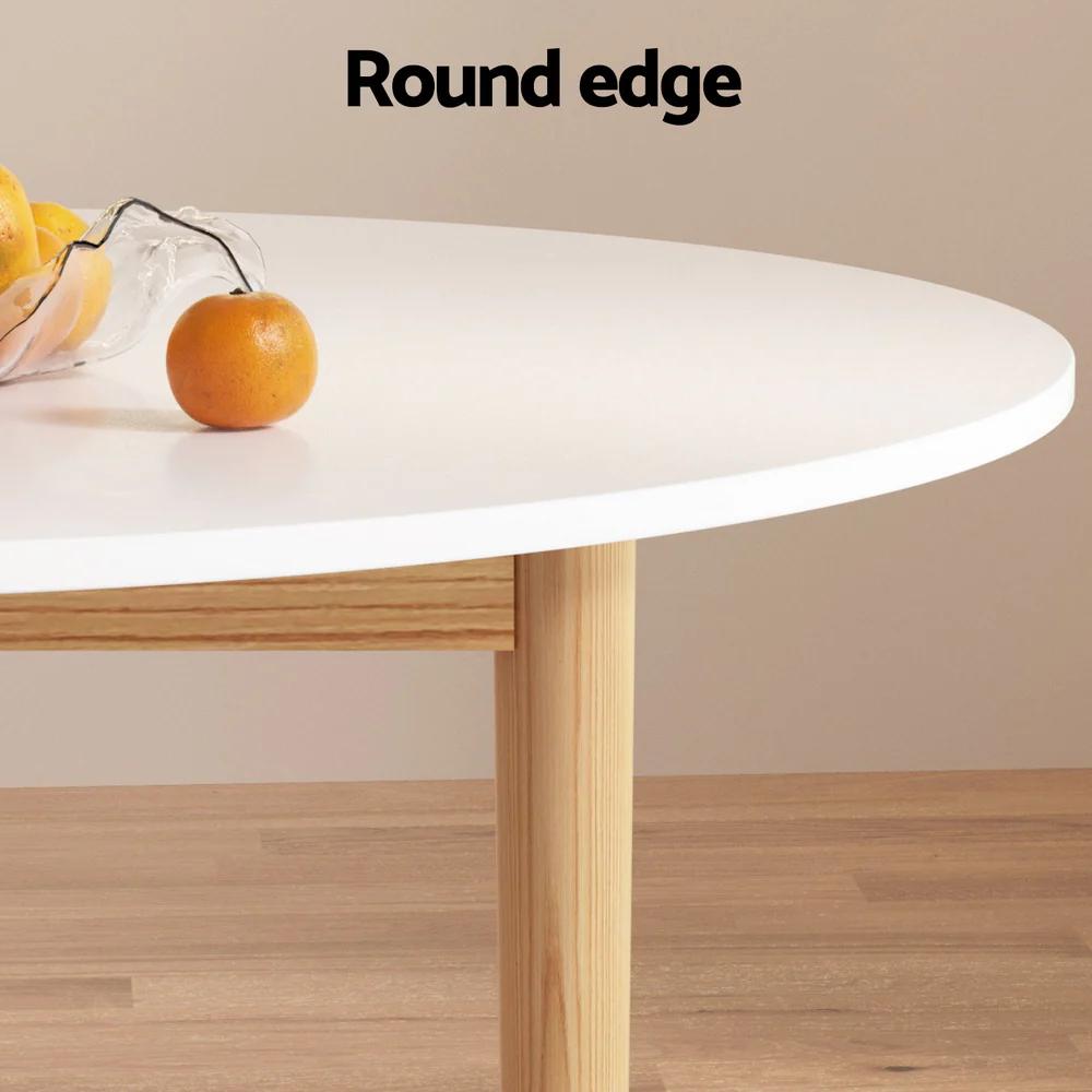 Dining Table and 4 Chairs Set White Wood - Image 4