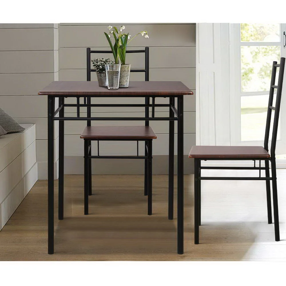 Dining Table And Chairs Set fo 3 Walnut - Image 4