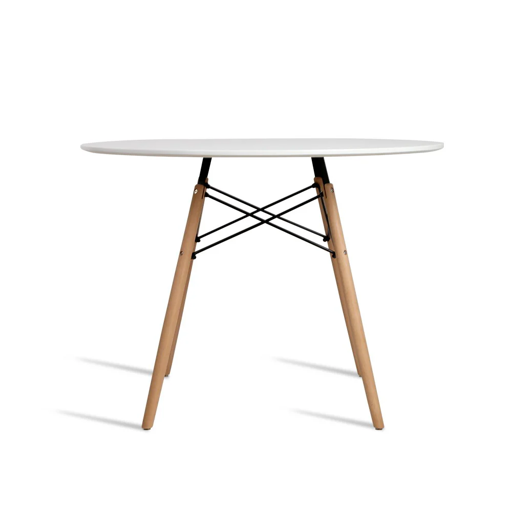 Dining Table Round White 4 Seater 100CM - Image 3