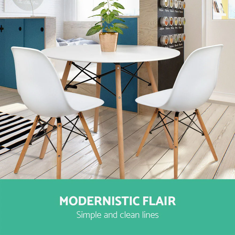 Dining Table Round White 4 Seater 100CM - Image 6