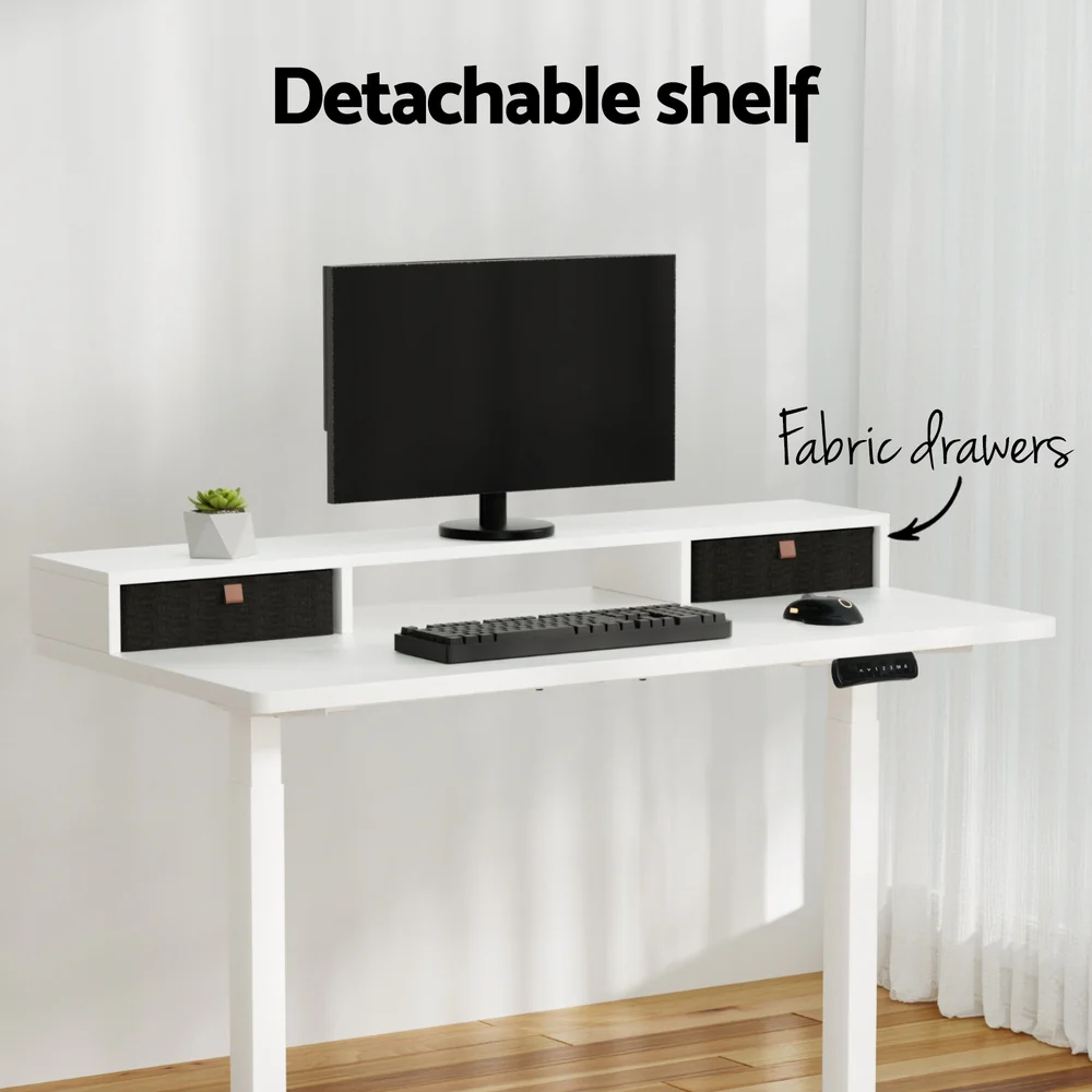 Electric Standing Desk Dual Motor Office Table With Shelf Drawer120CM - Image 5